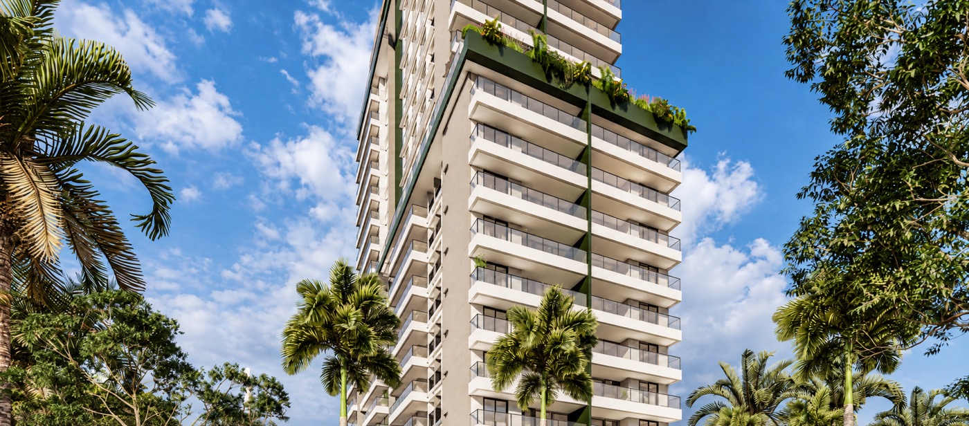 Fachada do Unique Park Residence, em Ilhéus